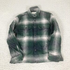 Abercrombie & Fitch Shirt‎ Mens Small Green Plaid Flannel Button Up Relaxed